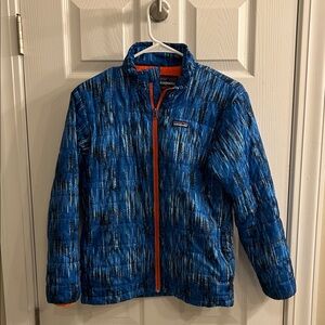 Patagonia Kids Blue and Orange Puffer Jacket - Size L12